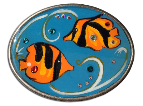 Belt Buckle Hand Painted